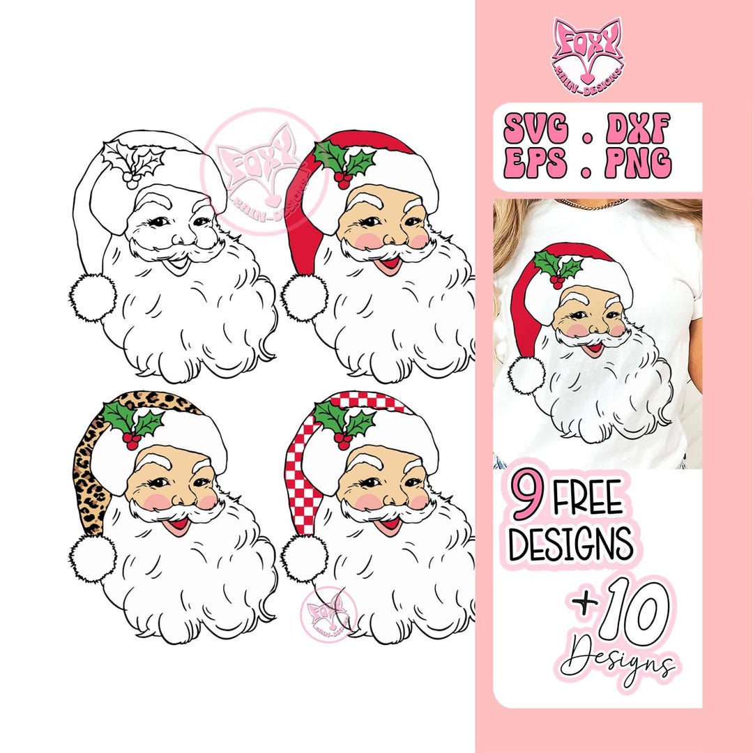 Santa SVG Bundle, Christmas SVG Files for Cricut, Santa Christmas ...
