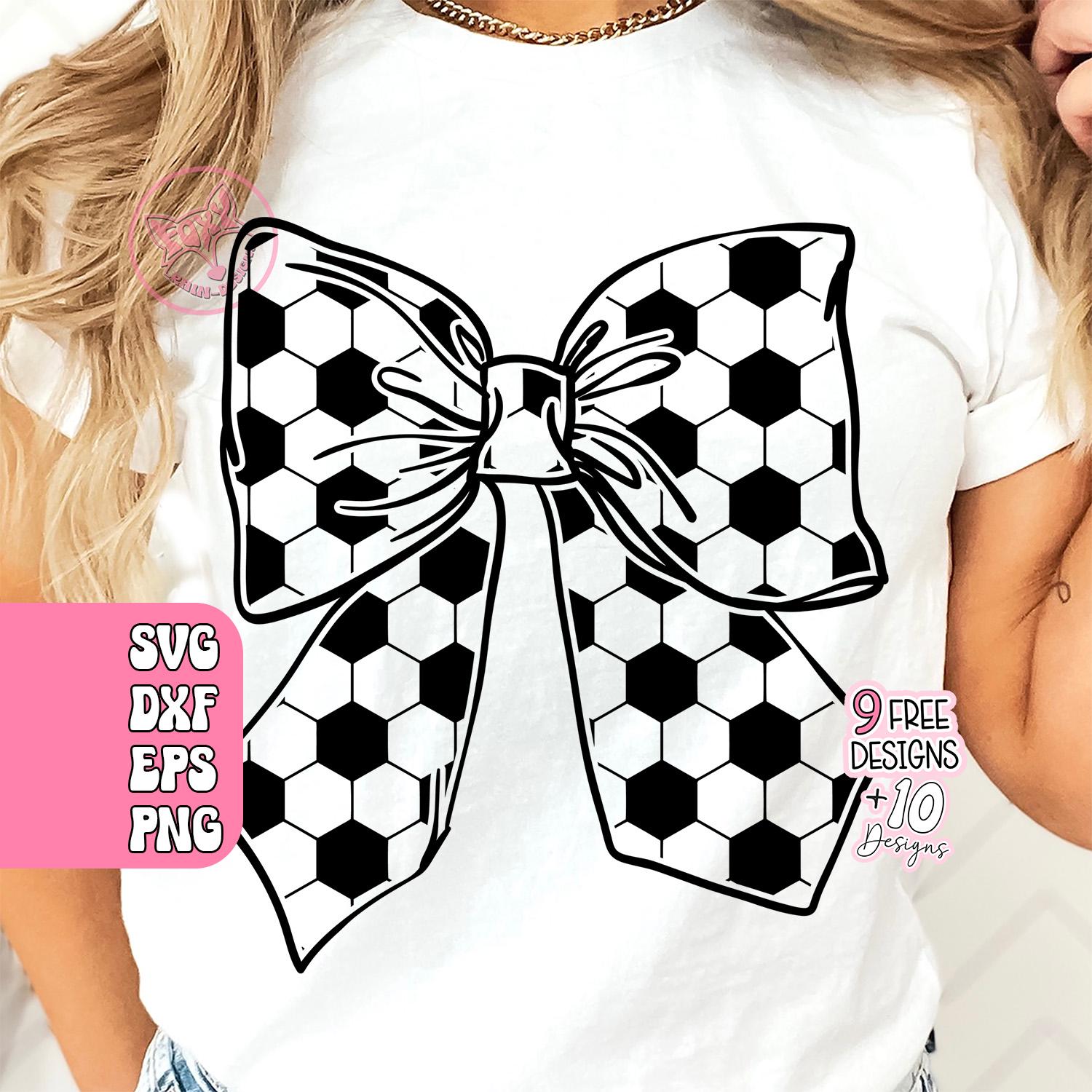 Soccer Coquette Bow SVG Files, Trendy Cut Files, Soccer Ball Vector Files Vector, Soccer Ball Clip Art, Cricut Cut File