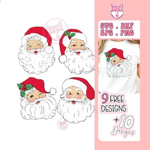 Santa svg, old school father christmas, Santa Face svg, Christmas svg, Santa Claus svg, Santa Head svg, Funny Santa svg, Santa Svg