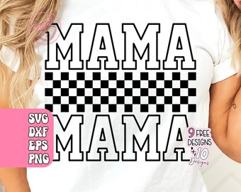 Mamá a cuadros SVG PNG: Archivo vectorial de corte de camiseta "Vida de mamá" (Descarga digital)