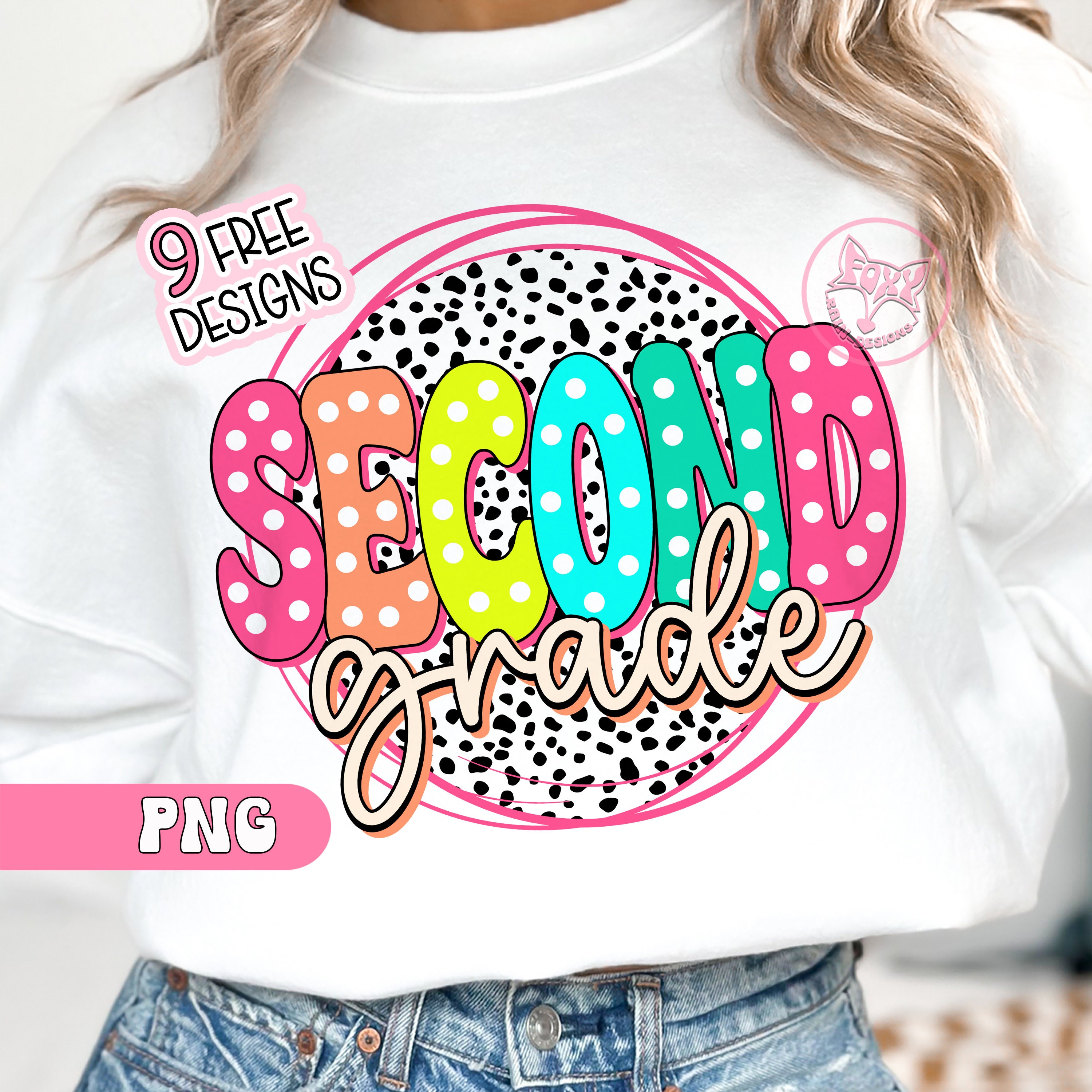 2nd Second Grade Back To School Dalmatian Png Cute Teacher School Shirt Png First Day Of School Instant Download DTF Graphic Tee Png