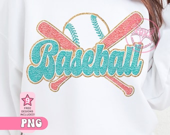 Baseball Faux Chenille Sublimation Patches Popular PNG Trending Now Digital Products Dtf Best Seller Instant Download Art Tshirt Designs