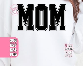 Mamá universitaria SVG: Diseño de camiseta para el Día de la Madre (Descarga digital)