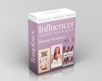 Beauty Products Canva Video Templates for Social Media (Digital Download) with video tutorial