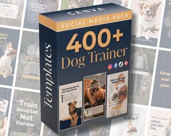 Dog Trainer Social Media Canva Templates Pack: Instagram Posts, Reels and Stories