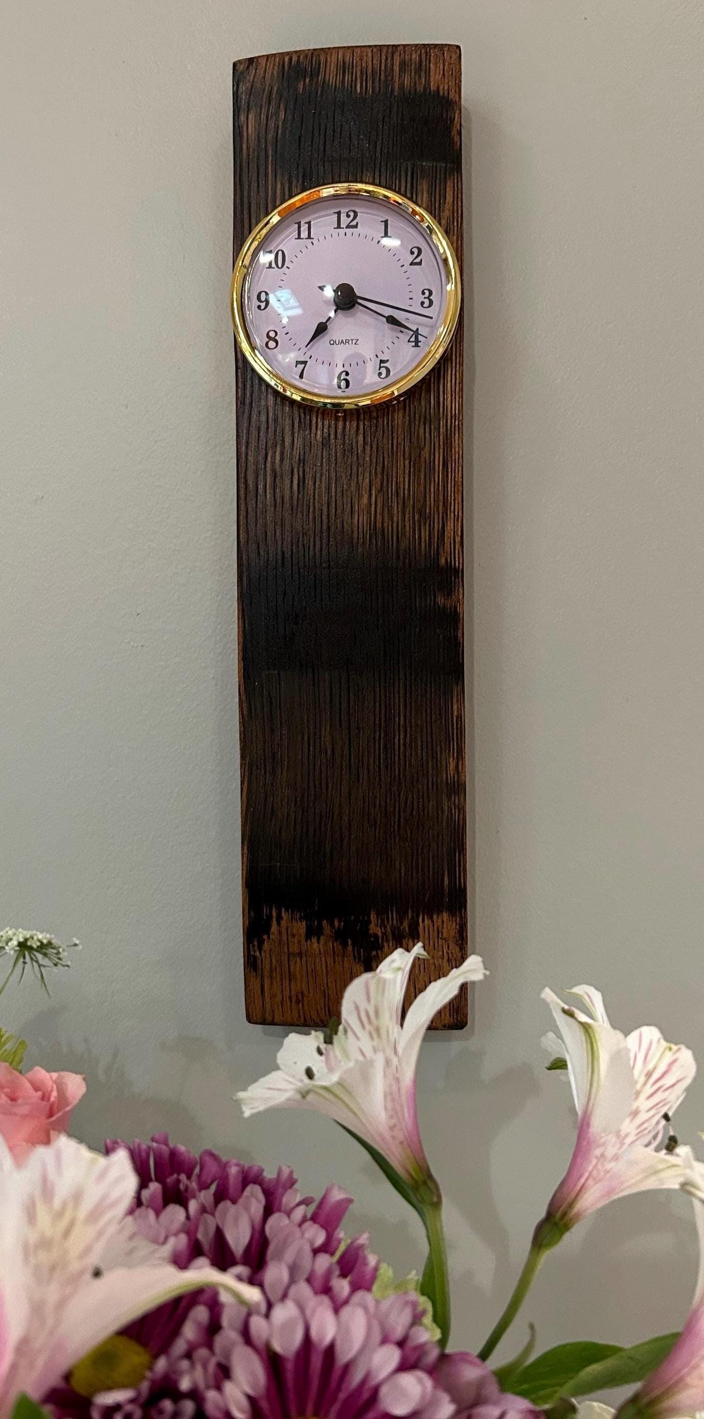 Stave Clock Bourbon Barrel Stave Hanging Wall Clock - Etsy