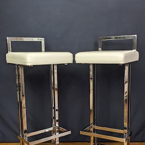 Vintage 1970er Jahre Chrom Barhocker von Romeo Rega: Italienischer Modernist Glam, Paar