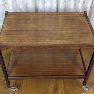 Charming and practical 60’s teak drinks trolley/ serving trolley