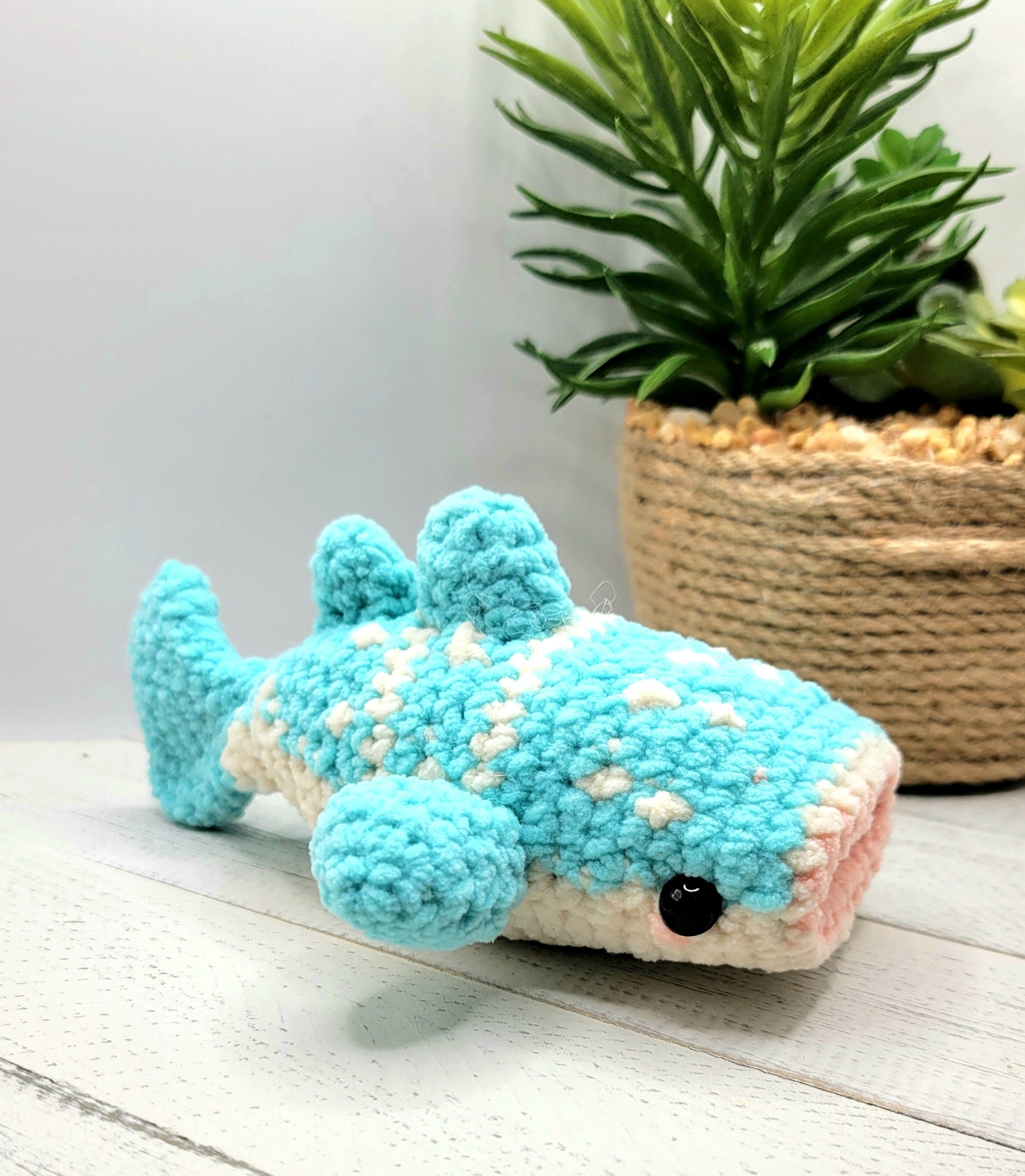 Crochet Amigurumi Whale Shark Plushy Handmade Not Pattern Etsy