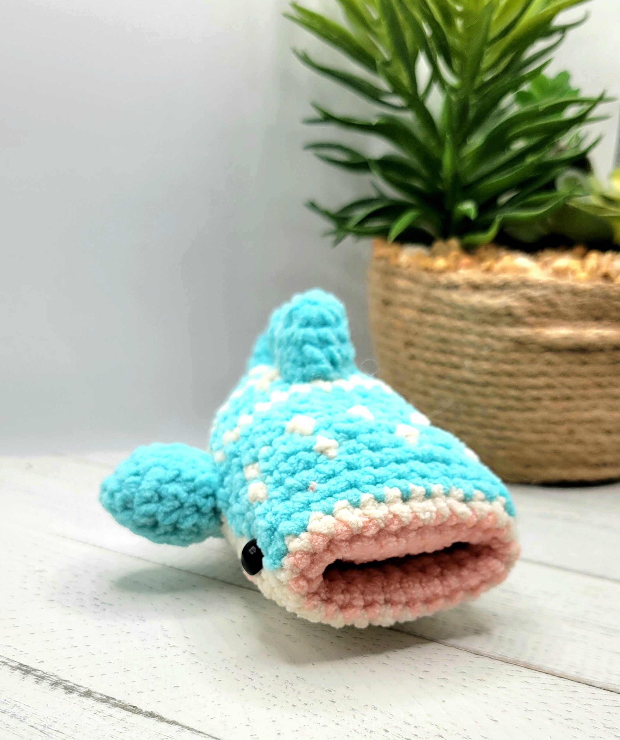 Crochet Amigurumi Whale Shark Plushy Handmade Not Pattern Etsy