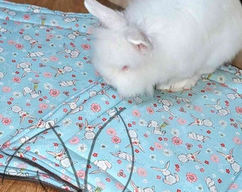 Handmade Flop Mats / Bedding Pad / Bedding Mat / Play Mat / Flop Bed / small animal bedding 16x20 // Floral Bunny / Free Shipping