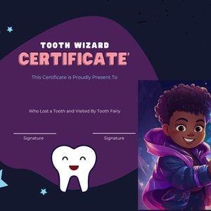 Certificato personalizzabile per procedura guidata dei denti - Certificato regalo per dente perso - Certificato modello modificabile e stampabile - Download istantaneo