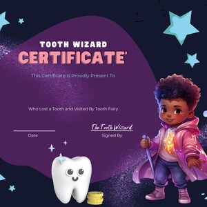 Certificato personalizzabile per procedura guidata dei denti - Certificato regalo per dente perso - Certificato modello modificabile e stampabile - Download istantaneo