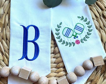 Pickleball Embroidered Wreath Sash, Personalized, Monogram