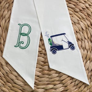 Golf Cart Wreath Sash, Custom Monogram