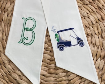 Golf Cart Wreath Sash, Custom Monogram