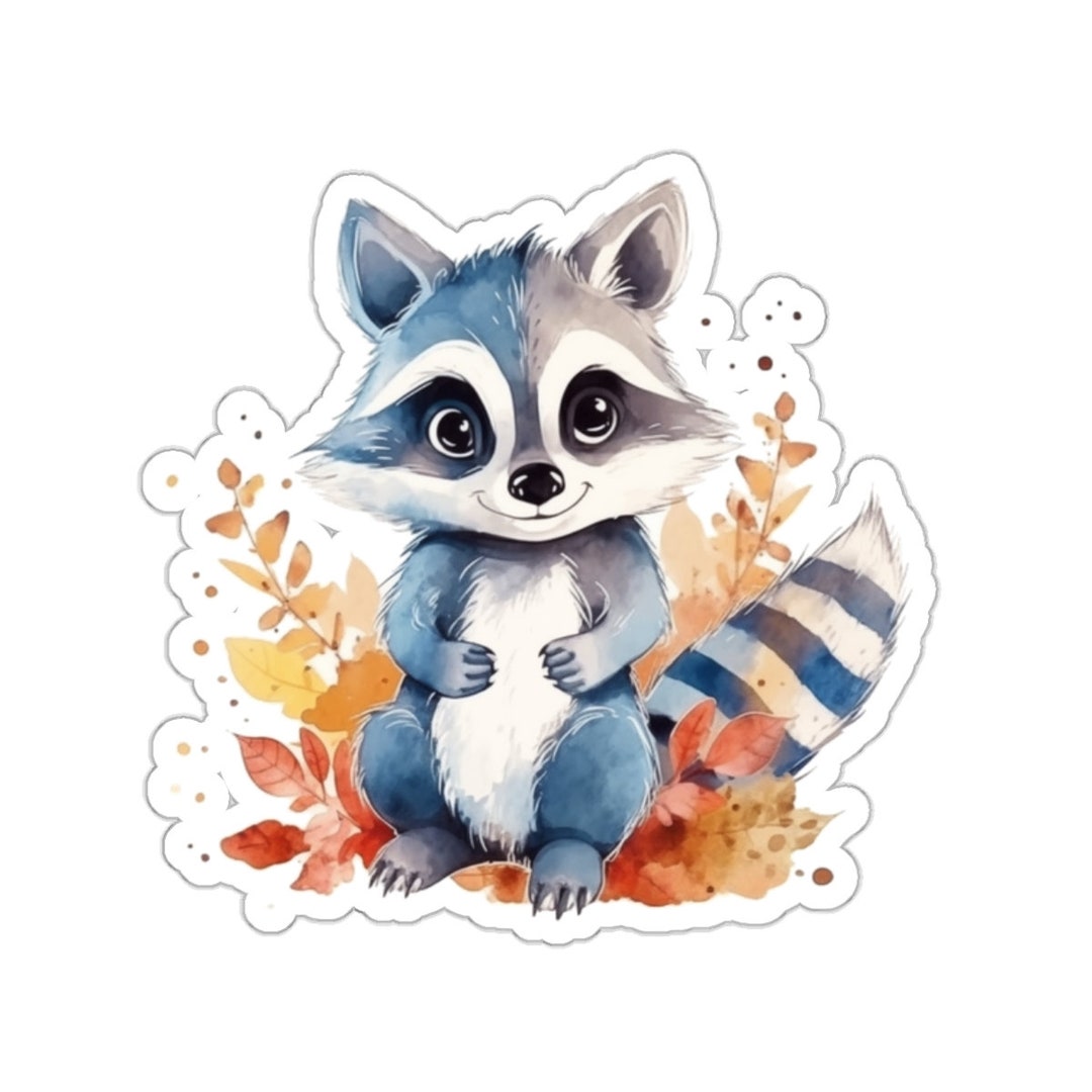 Raccoon Sticker Cute Raccoon Sticker Cartoon Raccoon Autumn Fall ...
