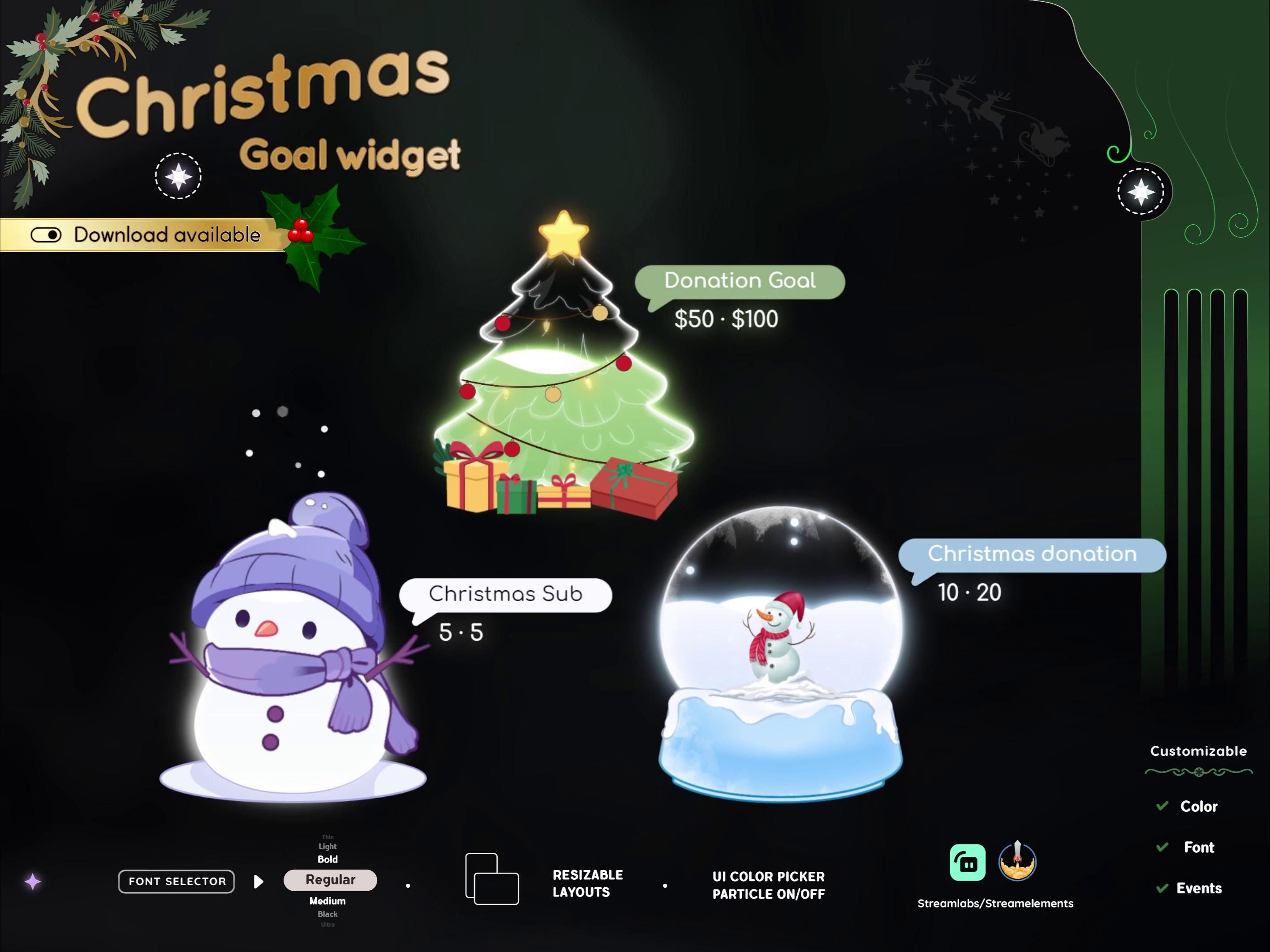 Christmas Goal Widget: Twitch Stream Overlay (streamlabs ...