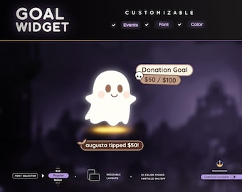 Halloween Ghost Stream Goal Widget: Customizable Streamelements Only