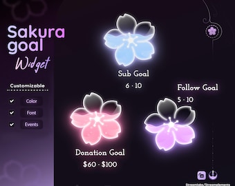 Sakura Glass Goal Widget – Streamlabs & StreamElements (Digital Download)