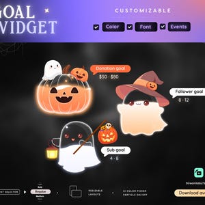 Halloween Stream Goal Widget: Pumpkin Ghost Theme - Streamlabs & Streamelements