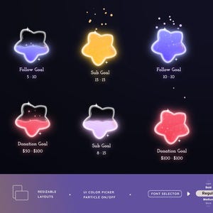 Twitch Star Goal Widget for Twitch - Streamlabs & Streamelements image 2