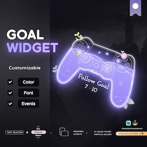 ゲーマーコンソール目標ウィジェット: カスタマイズ可能なストリームオーバーレイ (デジタルダウンロード)