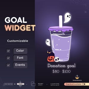 Halloween Ghost Drink Goal Widget: Twitch Stream Overlay (Streamlabs/Streamelements)