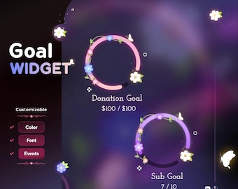 Floral Twitch Goal Widget: Spring Flower Theme - StreamElements