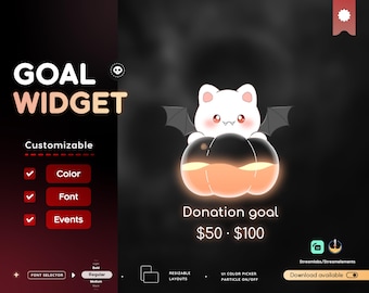 Cute Cat Pumpkin Goal Widget | Streamlabs, Streamelements