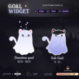 Ghost Cat Goal Widget for Twitch - Streamlabs & Streamelements