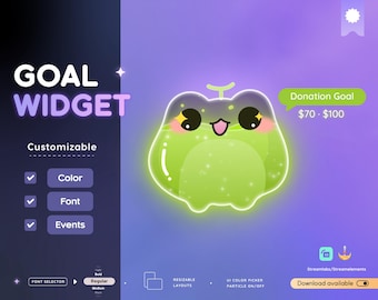 Frog Goal Widget | Customizable Twitch Stream Overlay (Streamlabs/Streamelements)