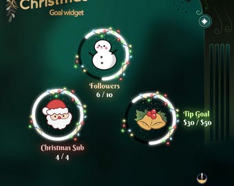 Christmas Light Goal Widget: StreamElements OBS Themes