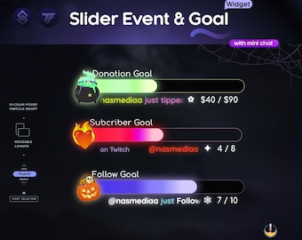 Halloween Goal Bar Widget – Twitch, YouTube, Kick & TikTok Multi-Platform Stream Goal with Animated Alerts | Spooky StreamElements Overlay