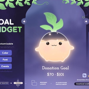 かわいいポテトゴールウィジェット | Twitch ストリームオーバーレイ、Streamlabs、Streamelements