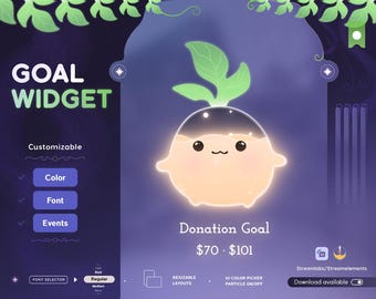Cute Potato Goal Widget | Twitch Stream Overlay, Streamlabs & Streamelements