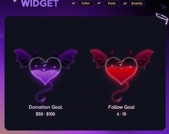 Devil Heart Goal Widget for Twitch - Streamlabs & Streamelements