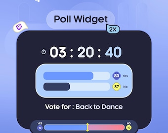 Twitch Poll Overlay Widget | Animated Yes/No Chat Vote, 2 Layouts (Digital Download)
