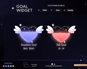 Animated Heart Goal Widget – Customizable for Streamlabs, Streamelements