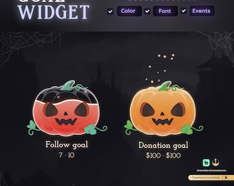 Halloween Pumpkin Liquid Filling Goal Widget for Twitch Streamers