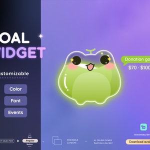 Frosch Tor Widget | Niedliches Froggy Tor-Widget für Twitch Streamer | Vollständig anpassbar | Stream Elements Streamlabs OBS