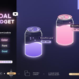Soda Can Goal Widget for Twitch - Streamlabs & Streamelements