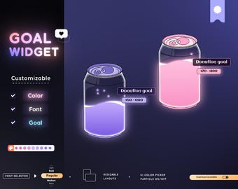 Soda Can Goal Widget for Twitch - Streamlabs & Streamelements