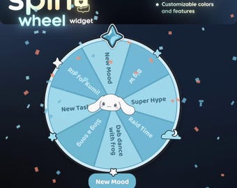 Interactive Twitch Spin Wheel Widget | React to Events| Customizable Chat Command Overlay (Digital Download)