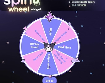 Interactive Twitch Spin Wheel Widget | React to Events | Customizable Chat Command Overlay (Digital Download)