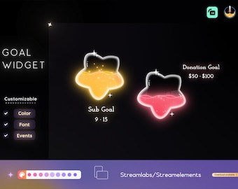 Twitch Star Goal Widget for Twitch - Streamlabs & Streamelements