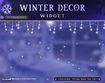 Winter Snowfall Overlay Widget: Animated Looping Video (PDF Instructions)