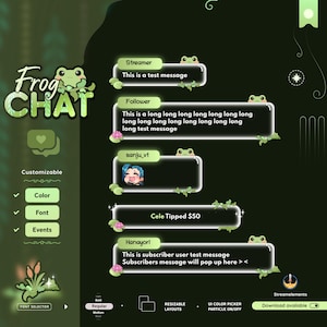 Transparentes Frosch Chat Widget: Froggy Glass Stream Overlay (Chatelemente)