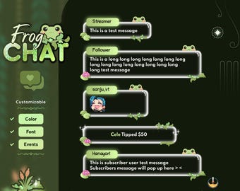 Trasparent Frog Chat Widget: Froggy Glass Stream Overlay (Streamelements)