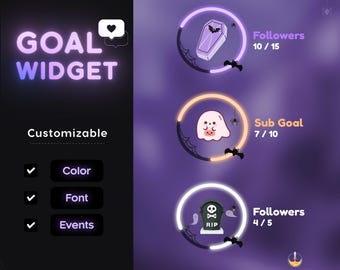 Halloween Ghost Goal Widget: StreamElements OBS Themes